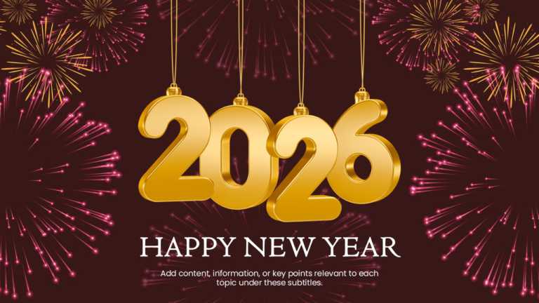 Elegant 2026 New Year Presentation Background & Google Slides Theme