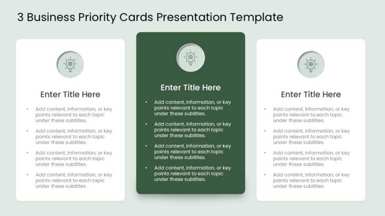 3 Business Priority Cards Presentation Template