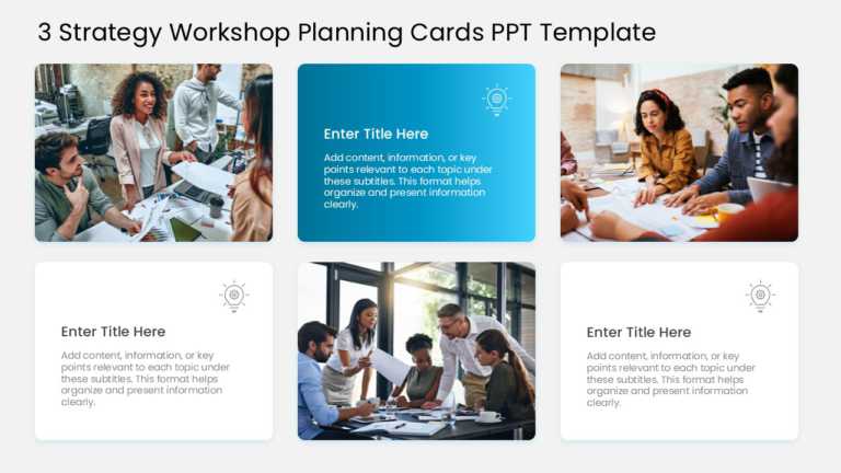 3 Strategy Workshop Planning Cards PPT Template