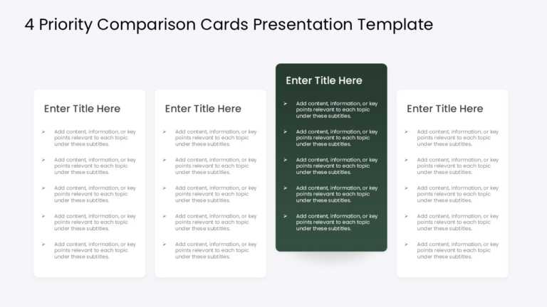 4 Priority Comparison Cards Presentation Template