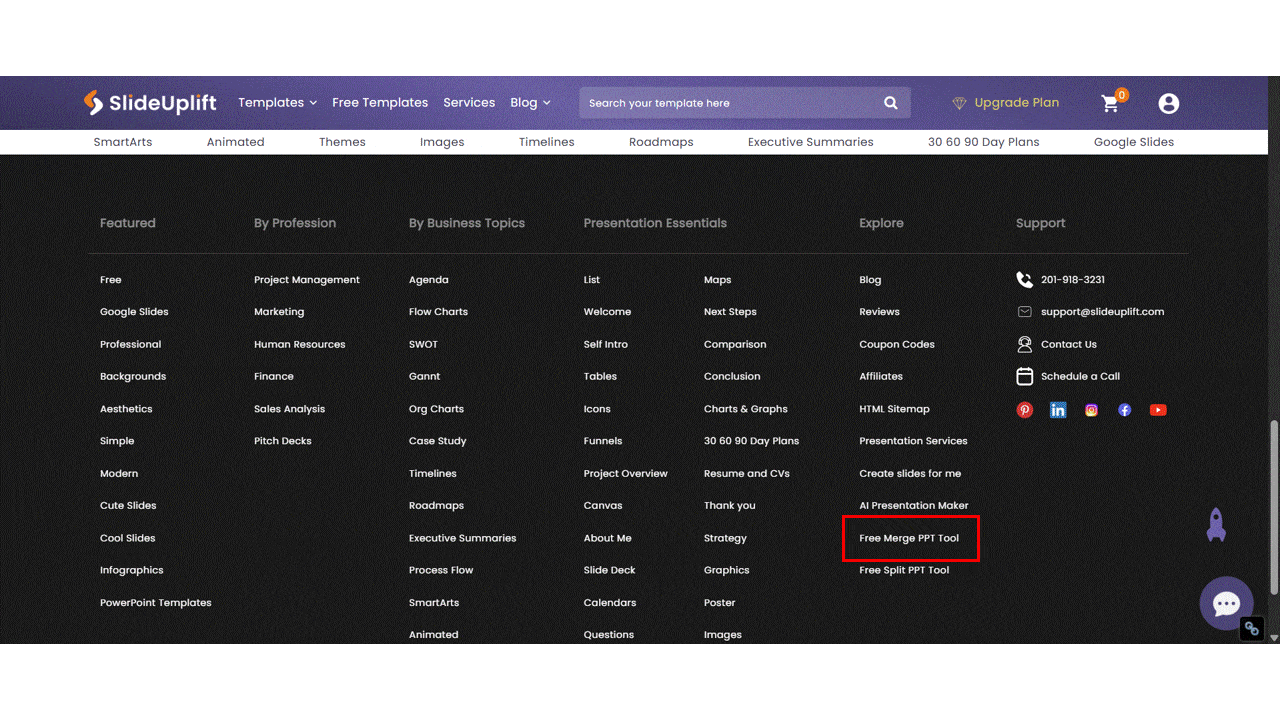 Here is How To Merge PowerPoint Presentation Online Using  SlideUpLift’s Merge PPT Tool Without Uploading A Theme