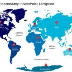 7 Continents 5 Oceans Map PowerPoint Template & Google Slides Theme