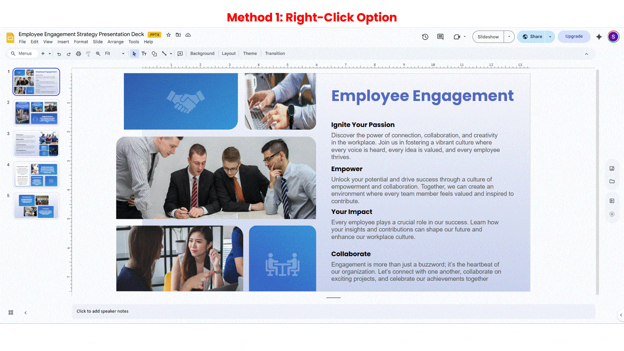 Here is a step-by-step Guide on How To Ungroup in Google Slides