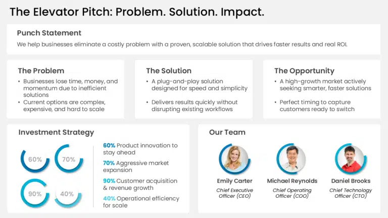Get This Elevator Pitch Template For Your Next Presentation!