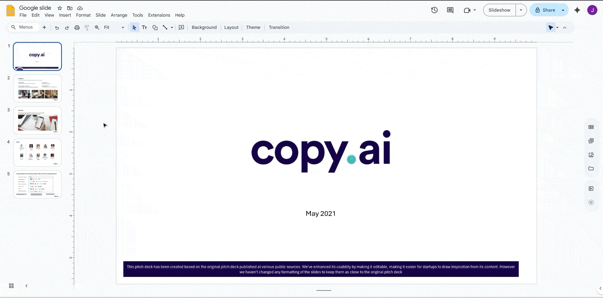 How To Duplicate A Slide in Google Slides on Windows: Method 2: Using Toolbar