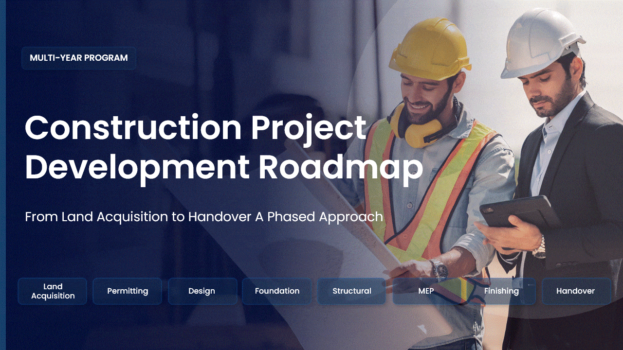 Want this Construction Development Project Roadmap Presentation? Get It Now!