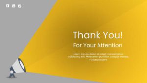 Gray and Yellow Spotlight Thank You Slide Design Slide Template