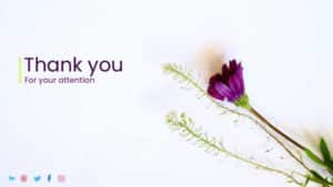 Floral Thank You Slide with Minimalist Design Powerpoint Template
