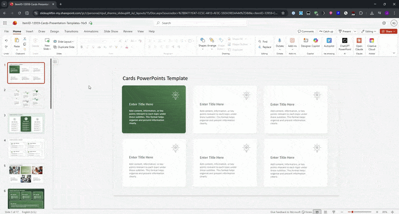 Here is How to Hide Slides in PowerPoint on the Web: Method 2 Slide Sorter View