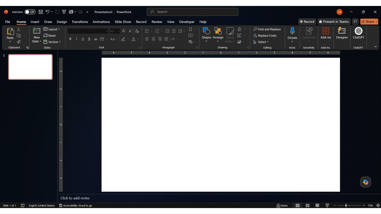 ChatGPT Prompt to create a structure Presentation