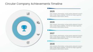 Circular Company Achievements Timeline in Soft Pastels Powerpoint Template