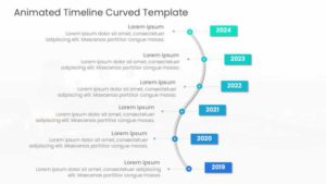 Animated Timeline Curved Template for PowerPoint and Google Slides