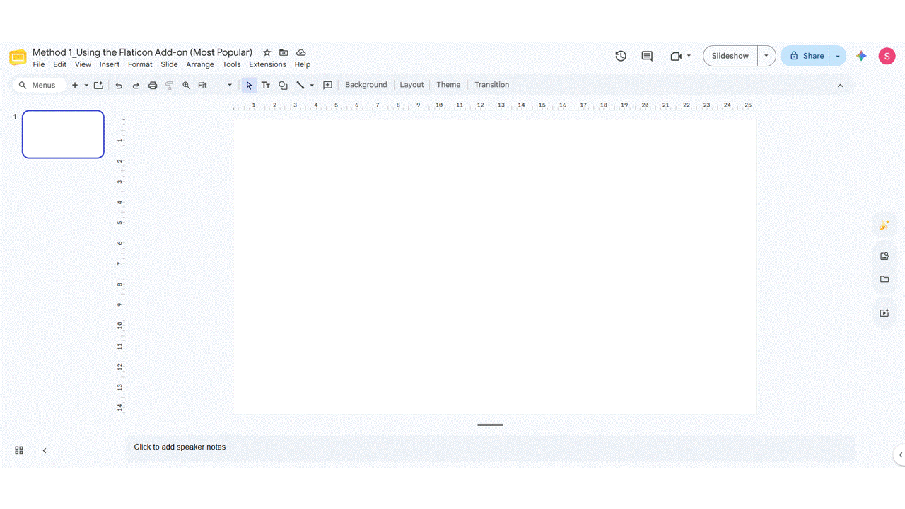 Method 1: Using the Flaticon Add-on (Most Popular)