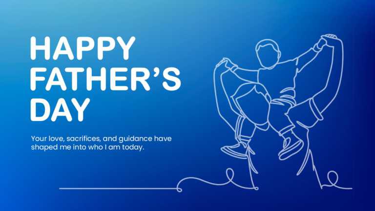 Minimal Father And Child Illustration PowerPoint And Google Slides Template