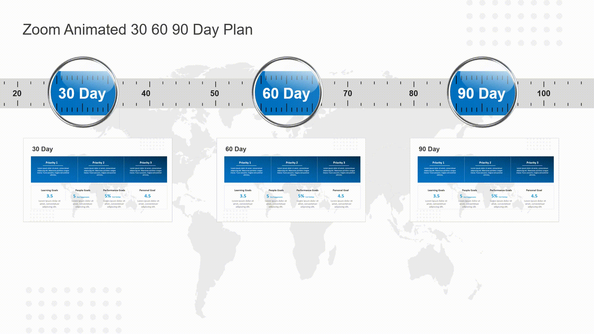 Presentation templates showing multimedia presentations with videos, timelines, and project planning slides.
