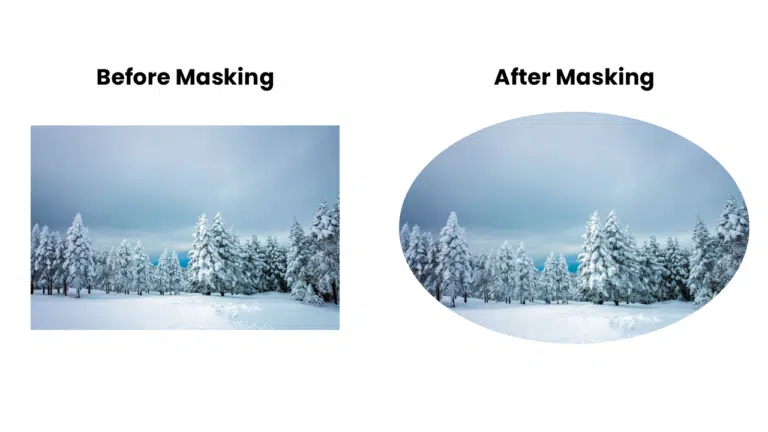 Before and after masking an image in PowerPoint