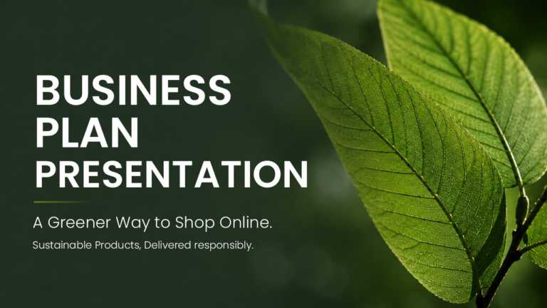 Green Business Plan Presentation PowerPoint And Google Slides Template Theme