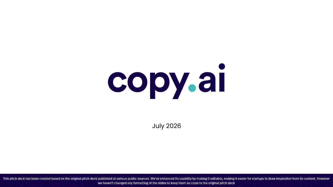 Copy.ai Series A Pitch Deck