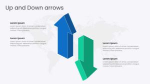 3D Up Down Arrows PowerPoint Template