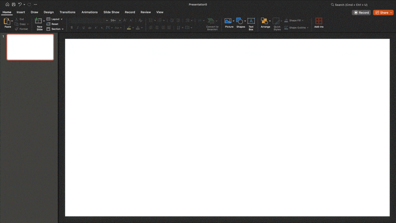 PowerPoint demonstration showing an SVG being resized while remaining sharp and free of pixelation.