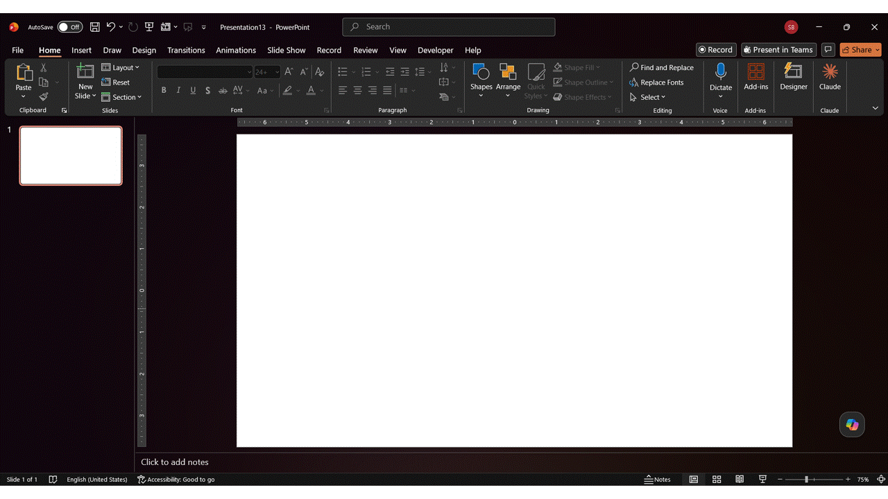How to make a PowerPoint presentation: This GIF explains how to apply a template before you build
