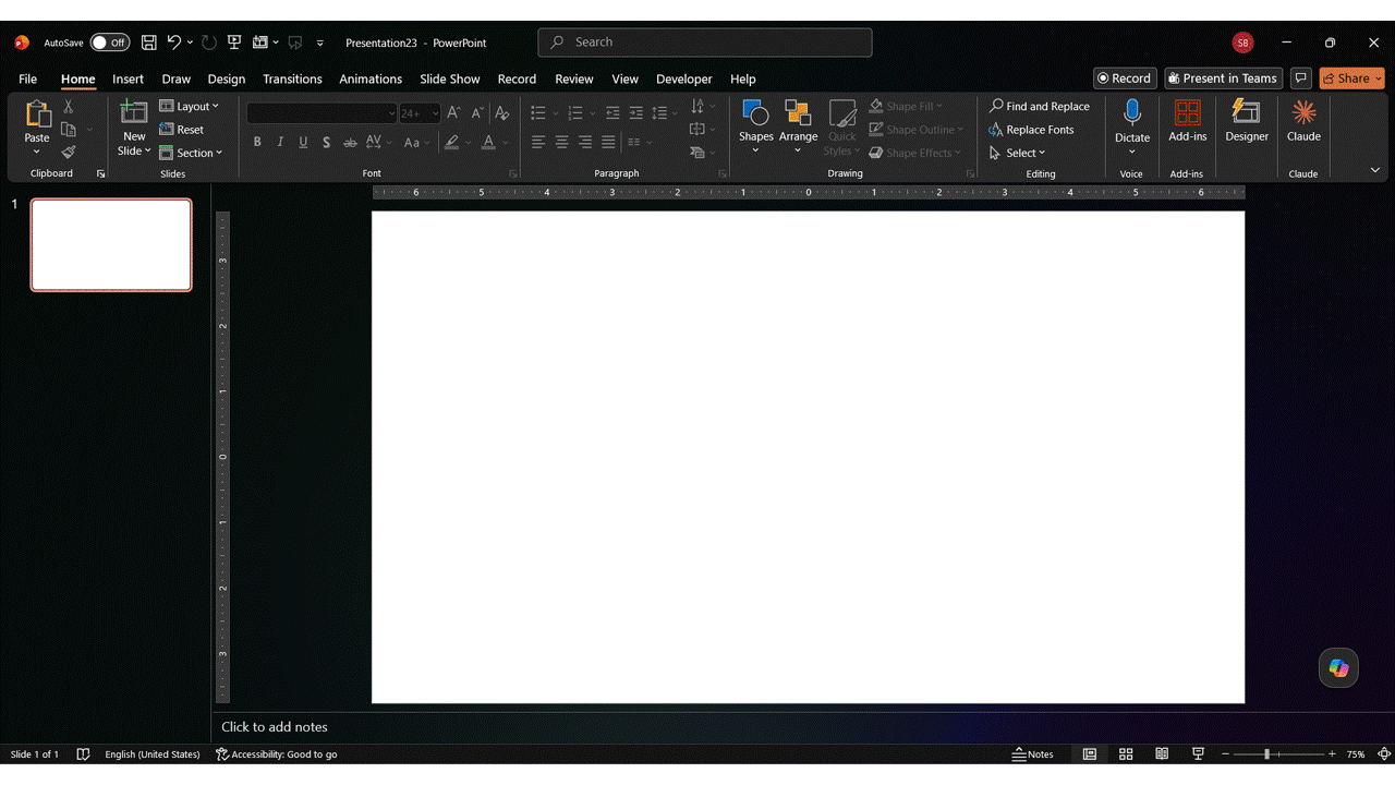 How to make a PowerPoint presentation: This GIF explains how to build the title slide