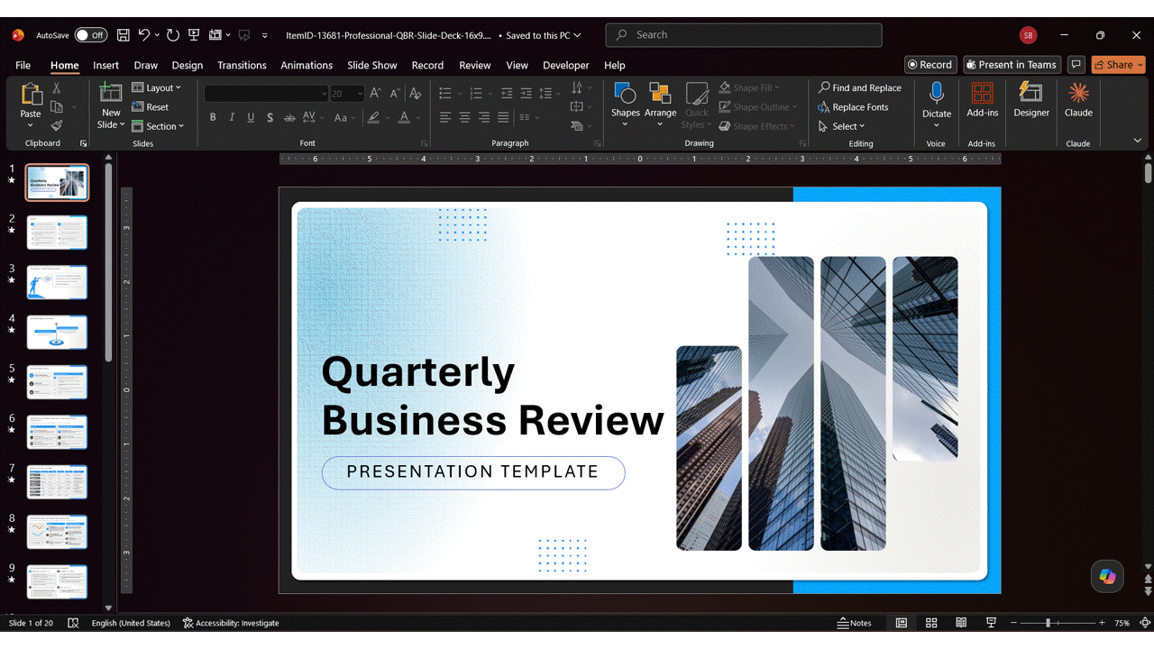 How to make a PowerPoint presentation: This GIF explains how to run a consistency pass