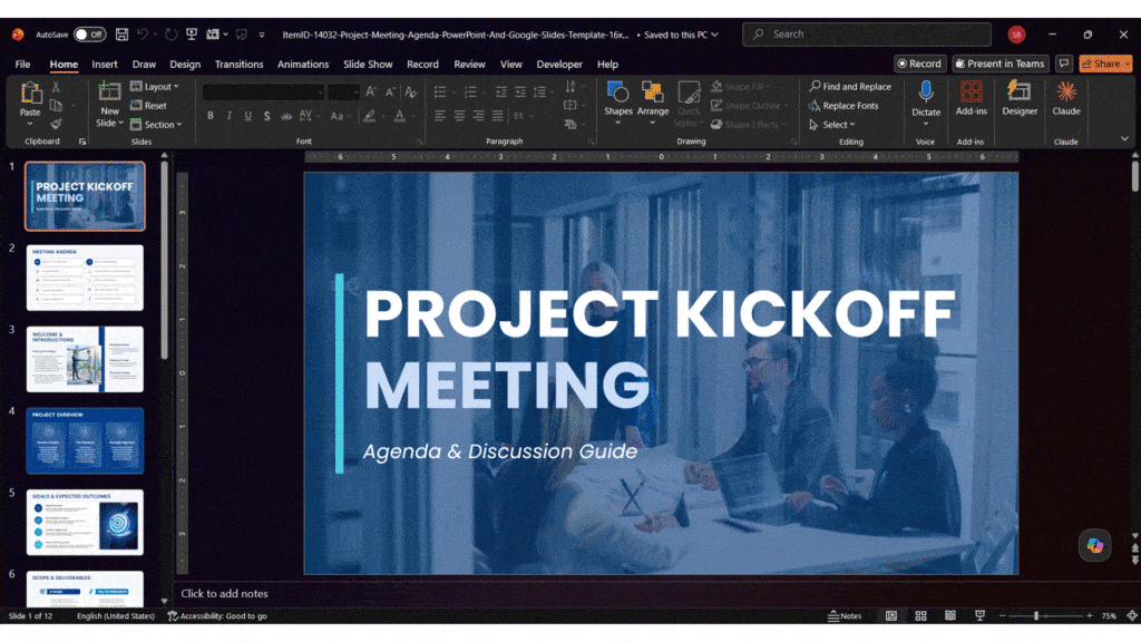 How to make a PowerPoint presentation: This GIF explains how to rehearse out loud, twice, with a timer