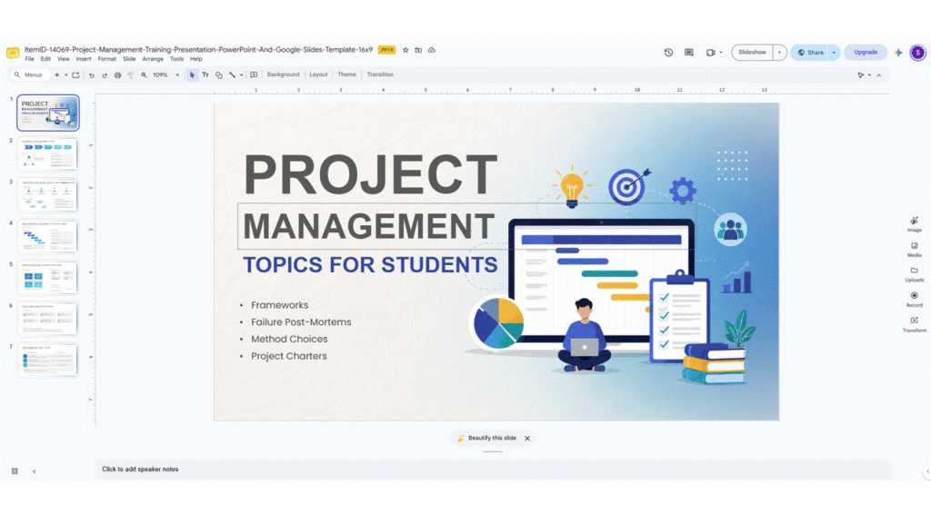 Google Slides offline access setting
