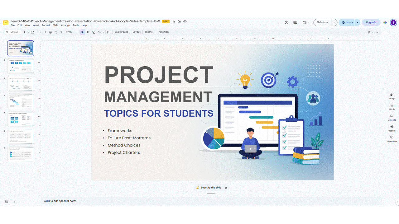 Google Slides offline access setting