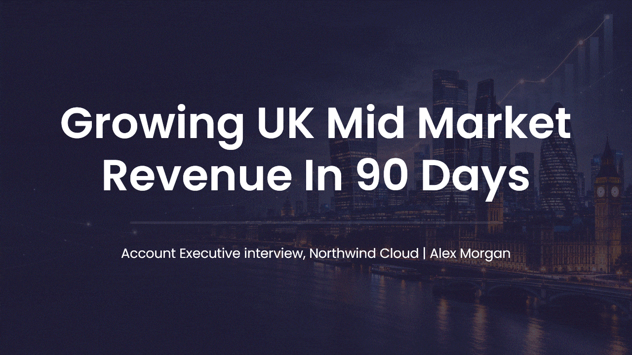 Sales interview presentation example slide with a 30 60 90 day plan