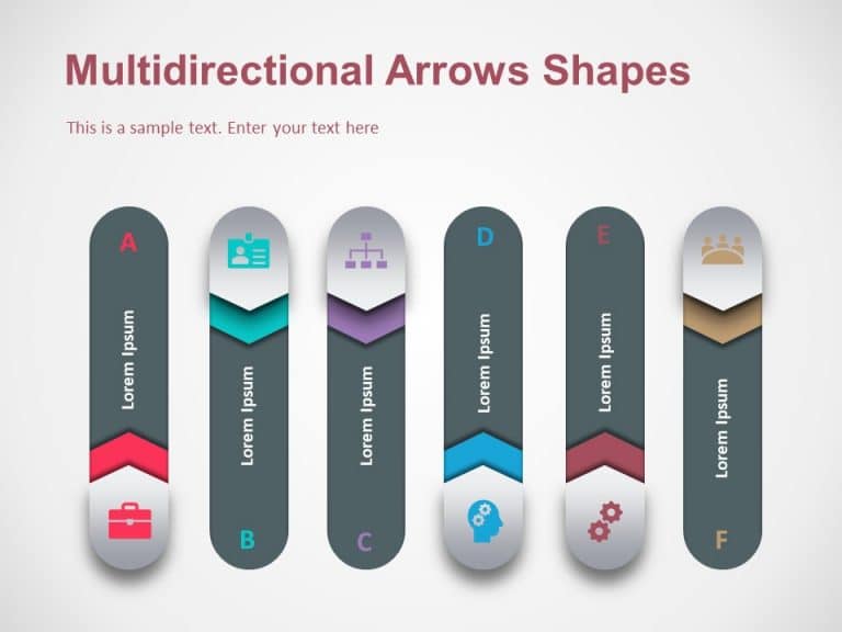 Multidirectional Arrows Shapes PowerPoint Template