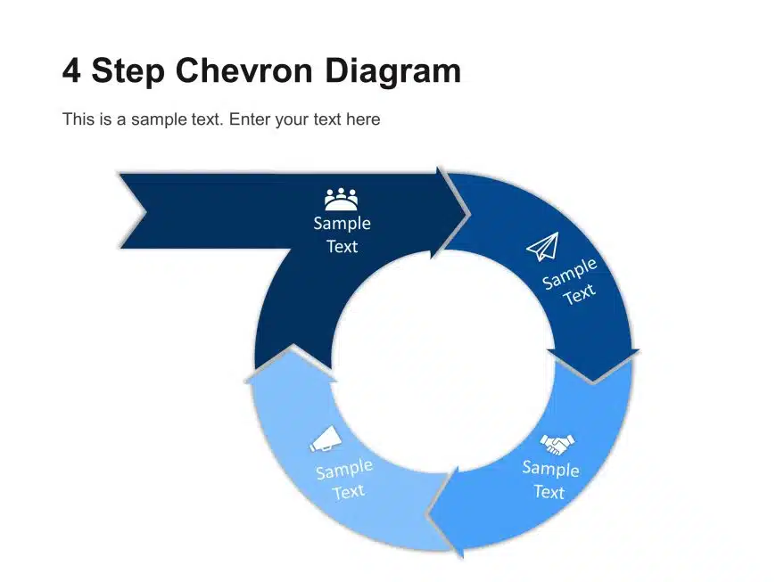 4 Step Circular Chevron Diagram PowerPoint Template