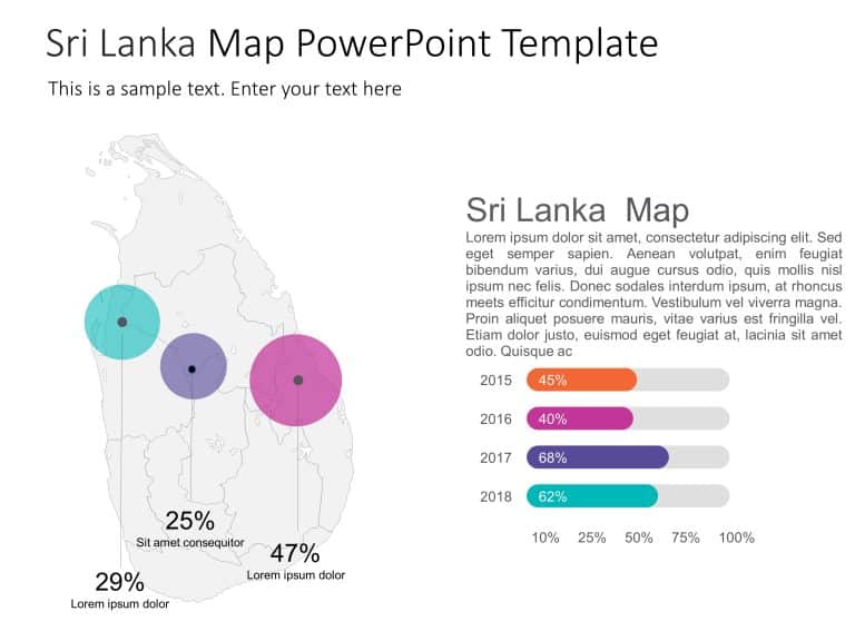 Sri Lanka Map 3 PowerPoint Template