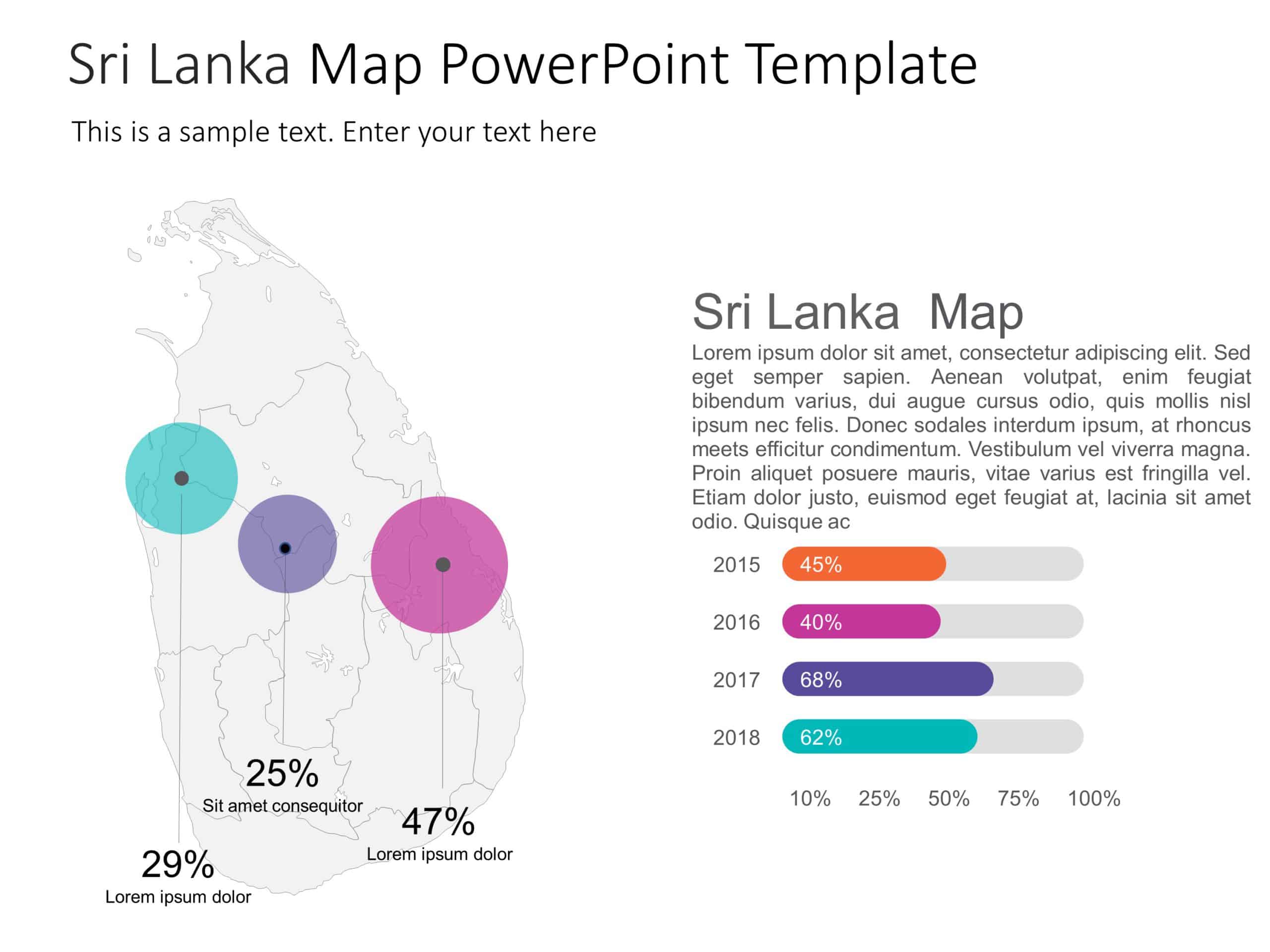 Sri Lanka Map 3 PowerPoint Template