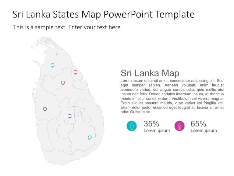 Sri Lanka Map 4 PowerPoint Template & Google Slides Theme