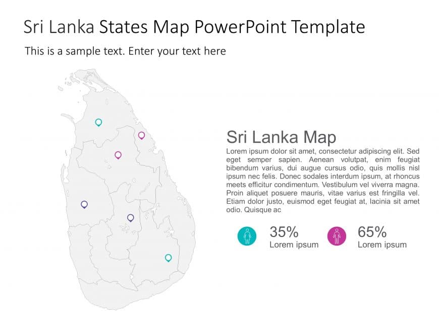 Sri Lanka Map 4 PowerPoint Template