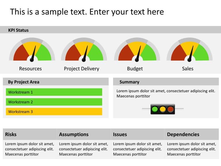 RAG Project Status Dashboard PowerPoint Template & Google Slides Theme