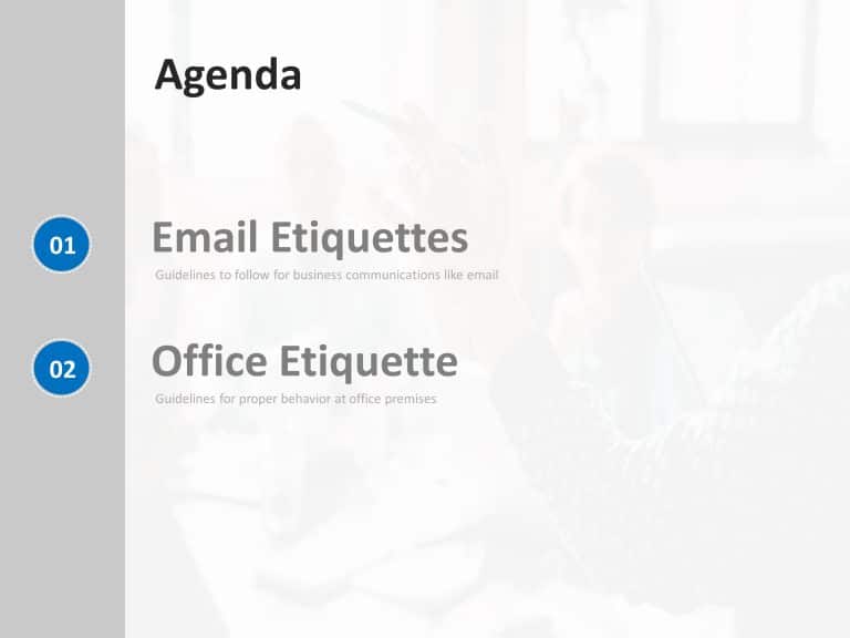 Business Etiquettes and Guidelines PowerPoint Template & Google Slides Theme 1