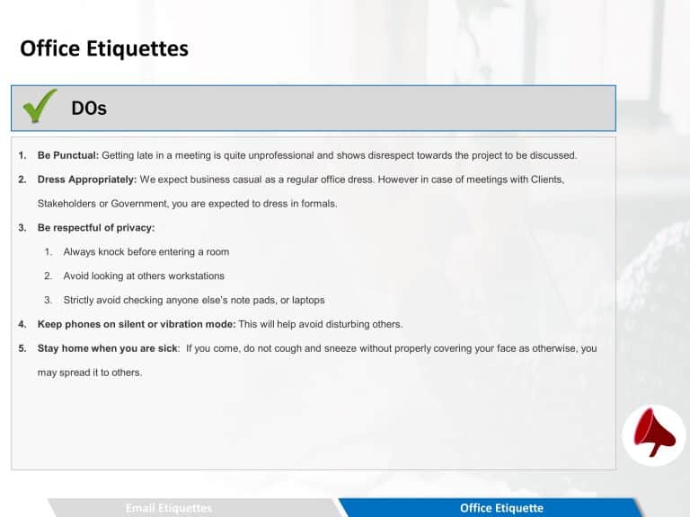 Business Etiquettes and Guidelines PowerPoint Template & Google Slides Theme 4