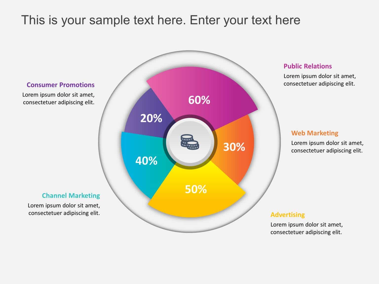 Marketing Budget Pie Chart PowerPoint Template SlideUpLift