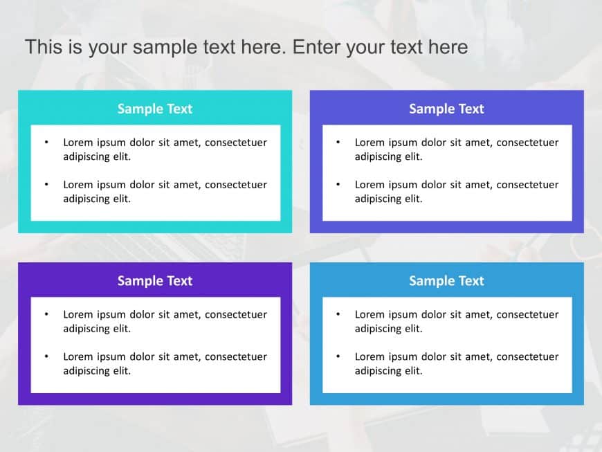 Text and Tables 4 Steps PowerPoint Template