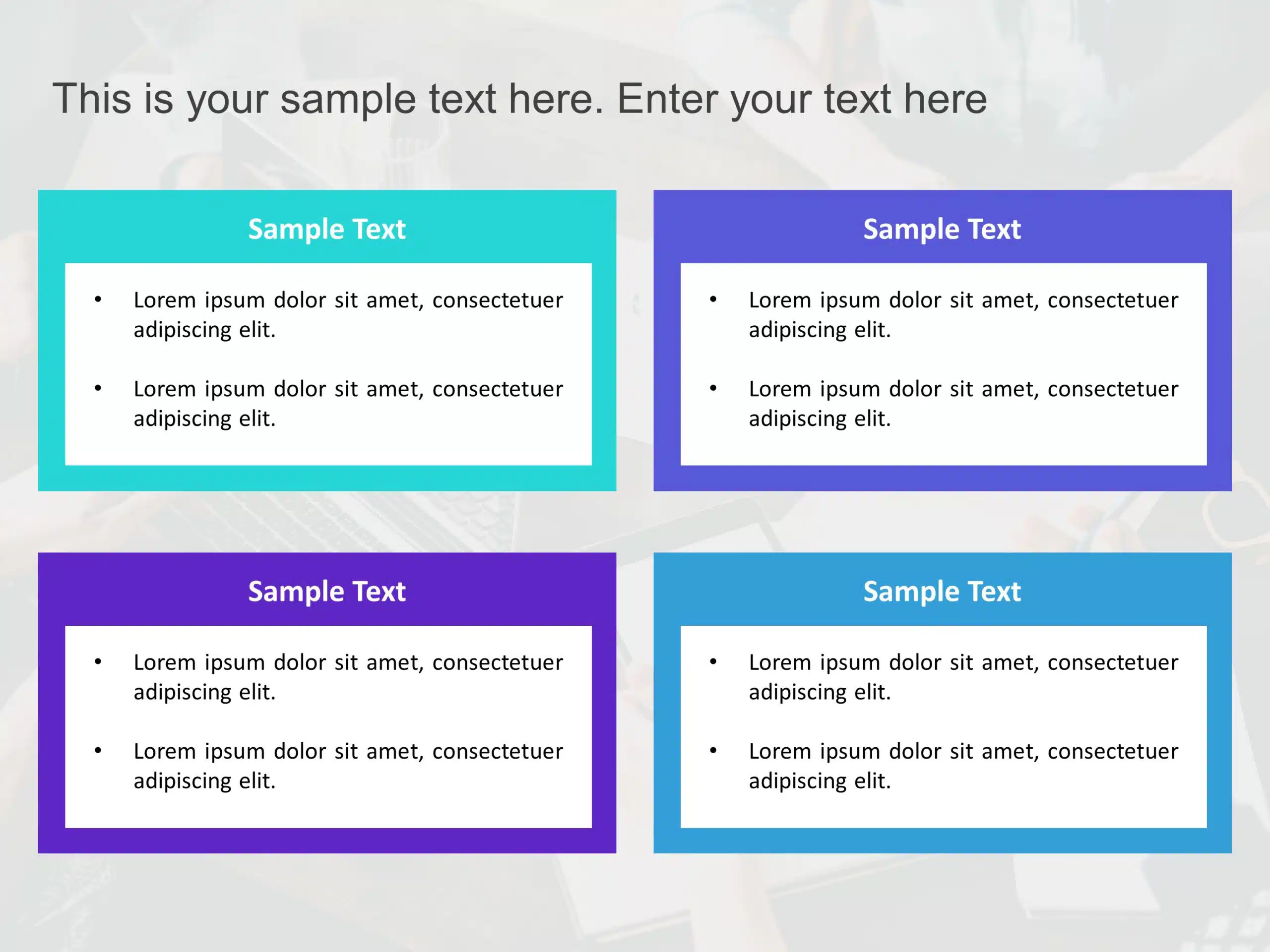 Text and Tables 4 Steps PowerPoint Template & Google Slides Theme