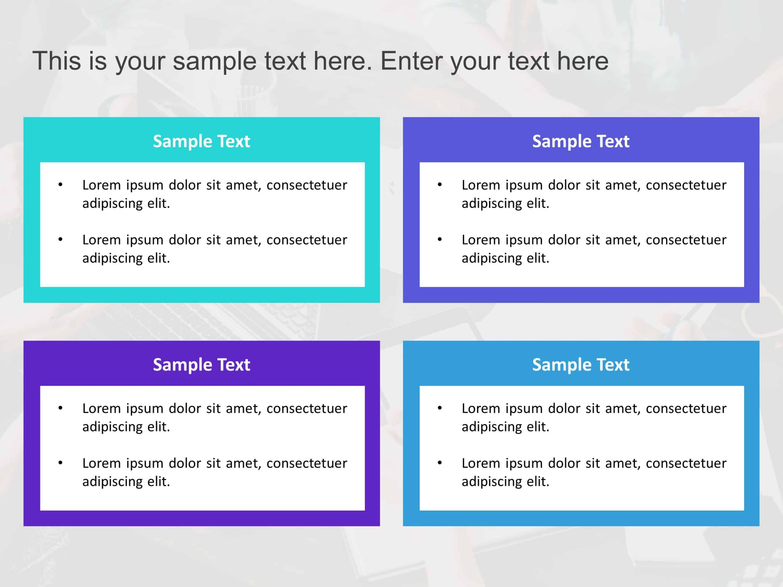 Powerpoint Slide Text Table Text and Tables 4 Steps PowerPoint Template