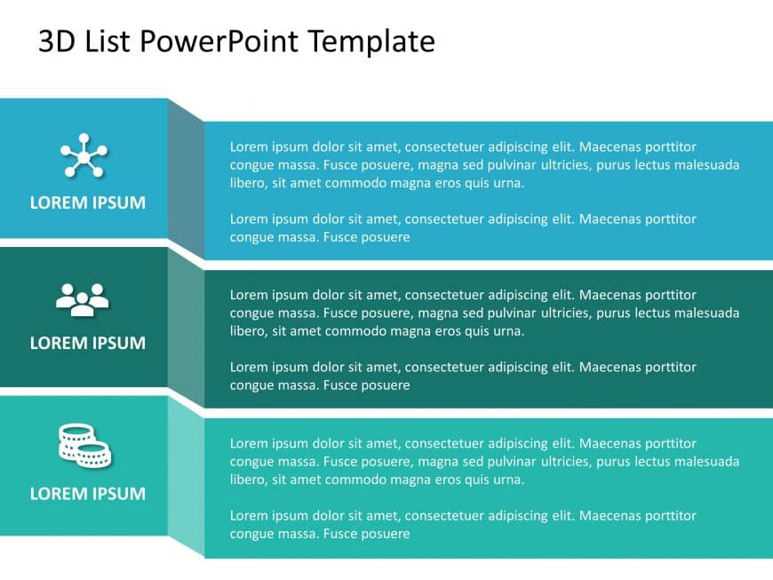 3D List PowerPoint Template