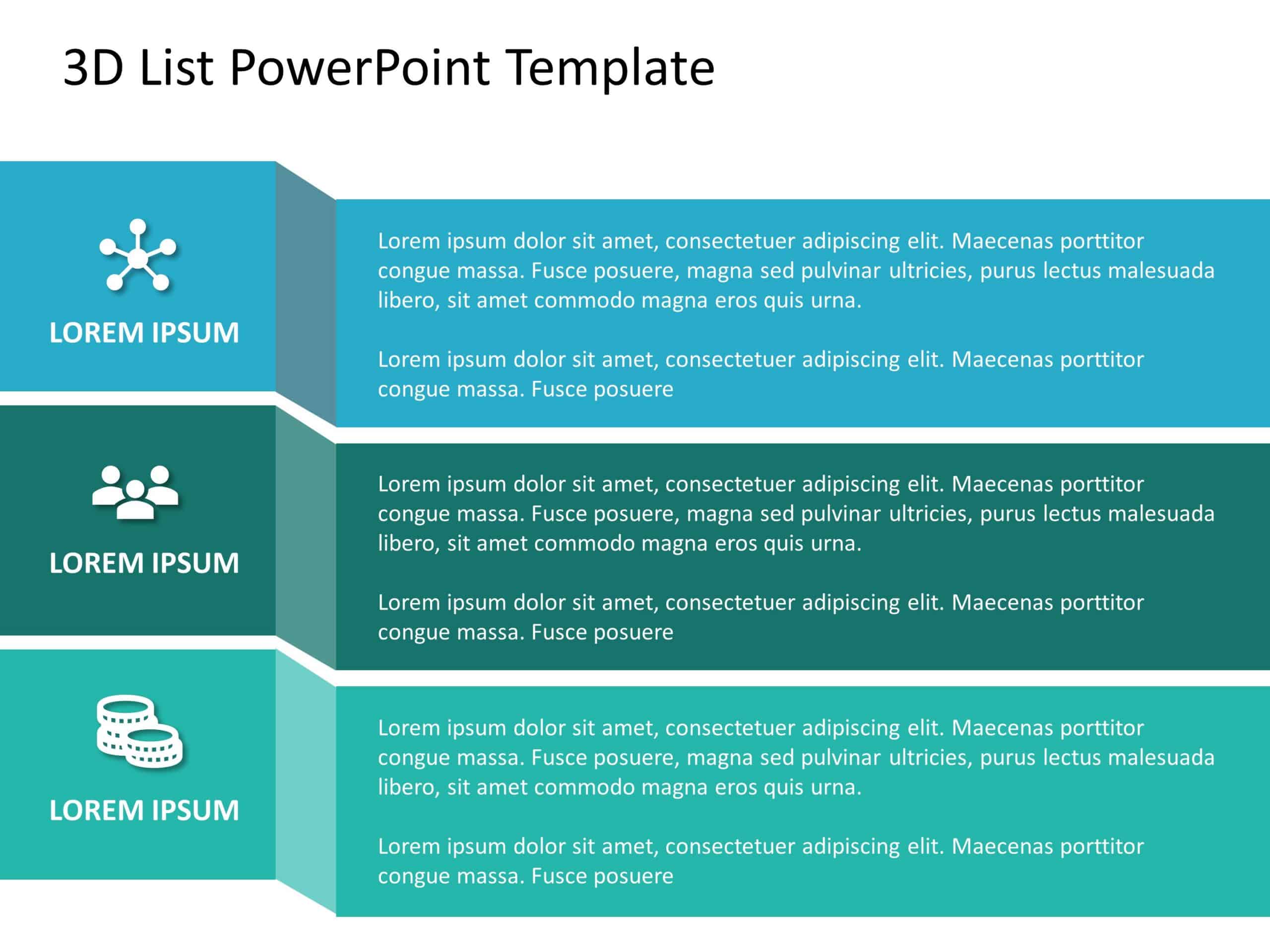 Free 3D List PowerPoint Template