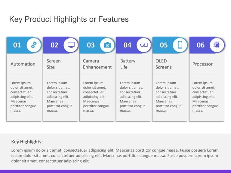 Product Features Highlights PowerPoint Template | SlideUpLift