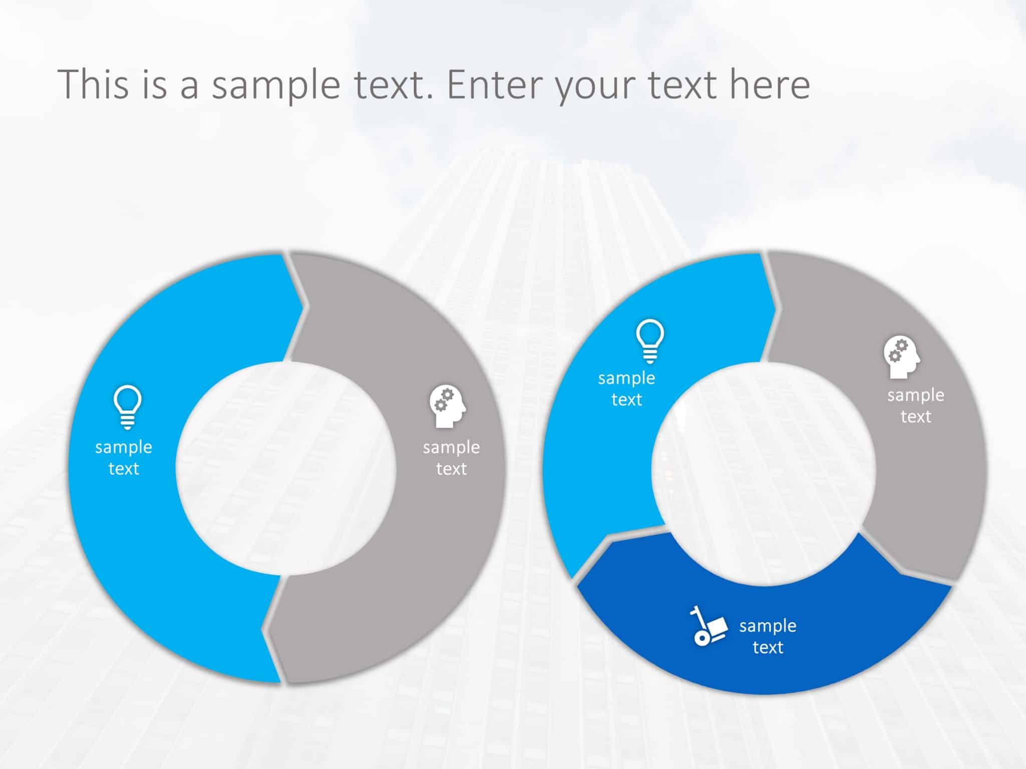 2 Circular Chevron Comparison Diagram Powerpoint Template Slideuplift 9578