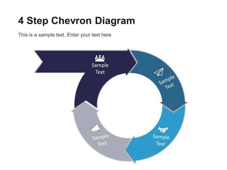 4 Step Circular Chevron Diagram PowerPoint Template & Google Slides Theme 9