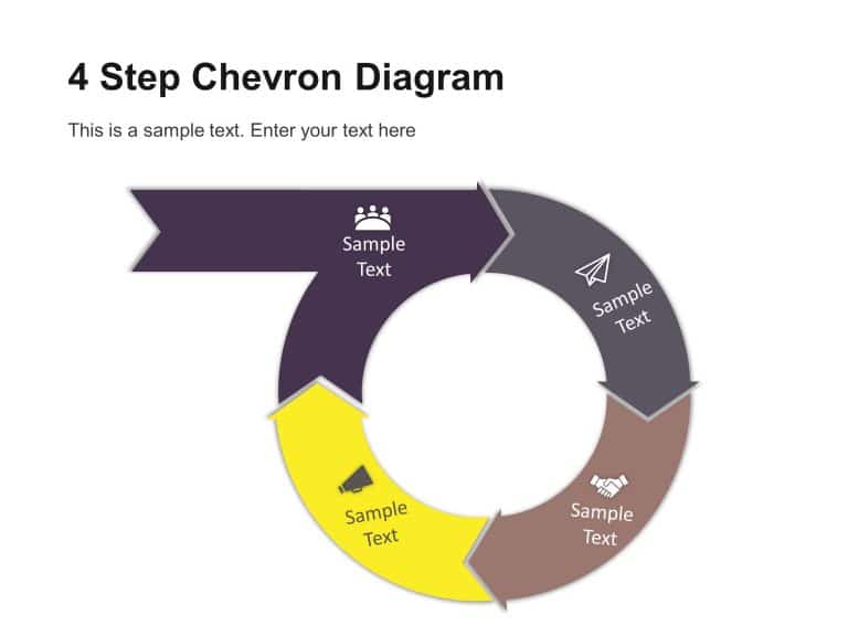 4 Step Circular Chevron Diagram Powerpoint Template 0458